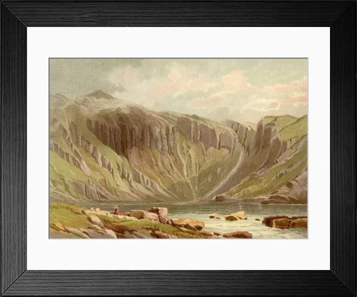 Framed Print : Here young Idwal, Prince of North Wales, son of Owen Gwynedd, was murdered by his tutor at the instigation of his foster father ; demons haunt it to this day... Date: 1879 Framed Print : Here young Idwal, Prince of North Wales, son of Owen Gwynedd, was murdered by his tutor at the instigation of his foster father ; demons haunt it to this day... Date: 1879