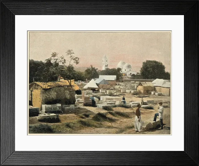Framed Print : Tripoli: mosque and cemetery of Tailen. Date: 1890s Framed Print : Tripoli: mosque and cemetery of Tailen. Date: 1890s