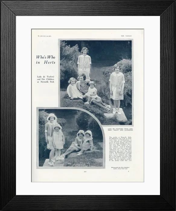 Framed Print : Lady de Trafford and her children at Newsells Park, Herts Framed Print : Lady de Trafford and her children at Newsells Park, Herts