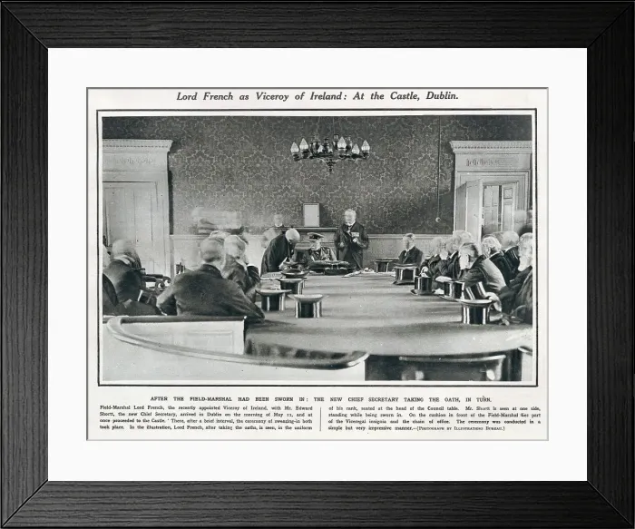 Framed Print : Lord French as Viceroy of Ireland - at The Castle, Dublin. Date: 1918 Framed Print : Lord French as Viceroy of Ireland - at The Castle, Dublin. Date: 1918
