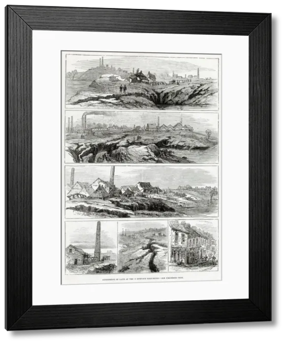 Framed Print : Subsidence of land at the Northwich salt mine. Date: 1881 Framed Print : Subsidence of land at the Northwich salt mine. Date: 1881
