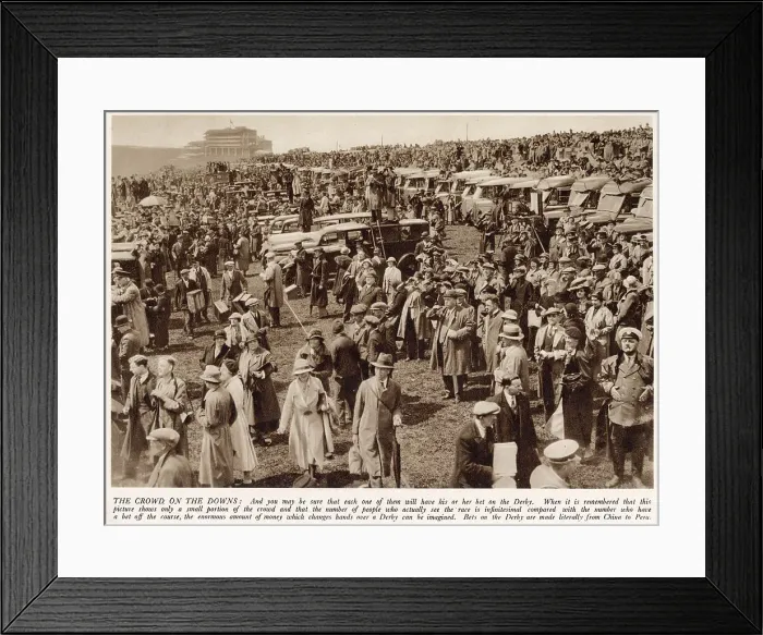 Framed Print : Derby crowds at Epsom, Surrey Framed Print : Derby crowds at Epsom, Surrey