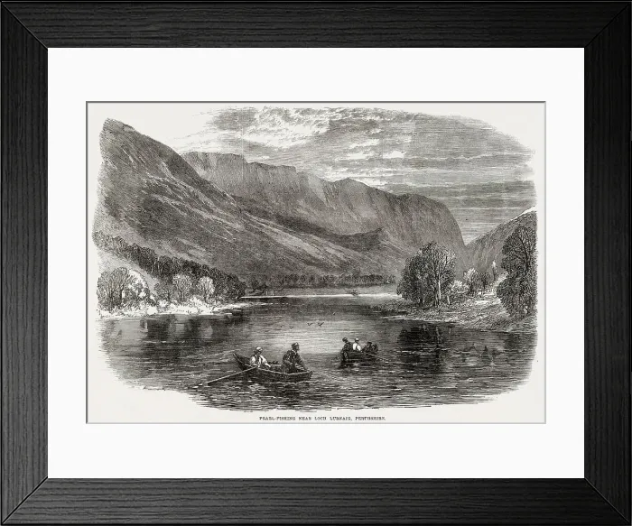 Framed Print : Pearl fishing near Lock Lubnaig, Perthshire, Scotland. Date: 1864 Framed Print : Pearl fishing near Lock Lubnaig, Perthshire, Scotland. Date: 1864