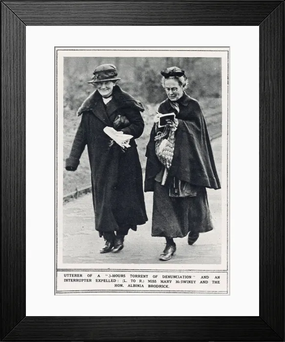 Framed Print : Miss Mary McSwiney and Hon. Albinia Brodrick expelled