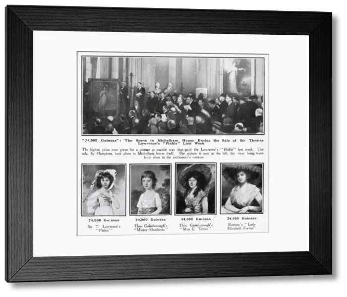 Framed Print : Auction of Sir Thomas Lawrence's Pinkie Framed Print : Auction of Sir Thomas Lawrence's Pinkie