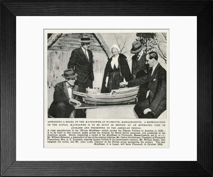 Framed Print : A reproduction of the actual Mayflower to be built in Britain at a cost of £110, 000 and presented to the American people Framed Print : A reproduction of the actual Mayflower to be built in Britain at a cost of £110, 000 and presented to the American people