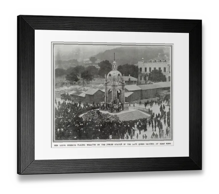 Framed Print : Death of Late Queen Victoria - Placing Wreaths in Hong Kong Framed Print : Death of Late Queen Victoria - Placing Wreaths in Hong Kong
