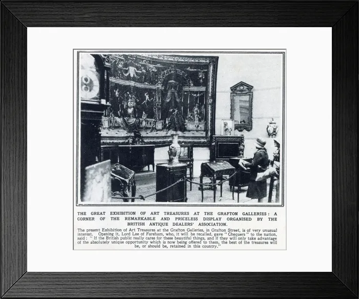 Framed Print : The great exhibition of art treasures at the Grafton Galleries: a corner of the remarkable and priceless display organised by the British Antique Dealers Association. Date: 1928 Framed Print : The great exhibition of art treasures at the Grafton Galleries: a corner of the remarkable and priceless display organised by the British Antique Dealers Association. Date: 1928