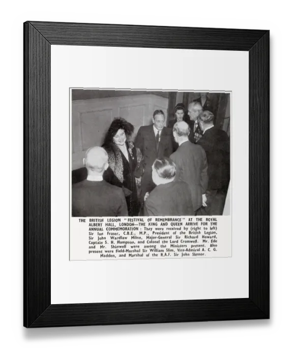 Framed Print : King George VI Queen Elizabeth at The Festival of Remembrance at The Royal Albert Hall on Armistice Day (11th November) evening Framed Print : King George VI Queen Elizabeth at The Festival of Remembrance at The Royal Albert Hall on Armistice Day (11th November) evening