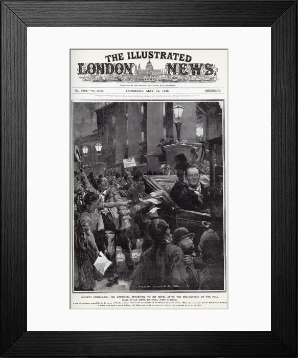 Framed Print : Dundee's enthusiasm - Churchill after victory at polls Framed Print : Dundee's enthusiasm - Churchill after victory at polls