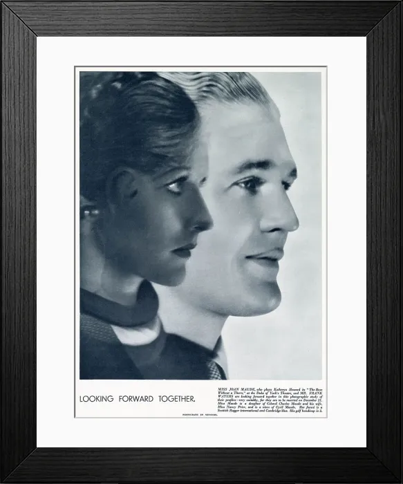 Framed Print : Actress Joan Maude (1908 - 1998), photographed by Madame Yevonde with her fiance Frank Waters, Scottish rugby international and Cambridge blue. Date: 1933 Framed Print : Actress Joan Maude (1908 - 1998), photographed by Madame Yevonde with her fiance Frank Waters, Scottish rugby international and Cambridge blue. Date: 1933
