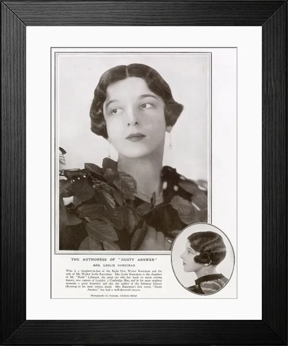 Framed Print : Rosamond Nina Lehmann CBE (1901 - 1990), English novelist and translator, photographed by Madame Yevonde at the time her first novel, Dusty Answer had been published by Chatto & Windus. In typical Tatler style, she is referred to as Mrs Framed Print : Rosamond Nina Lehmann CBE (1901 - 1990), English novelist and translator, photographed by Madame Yevonde at the time her first novel, Dusty Answer had been published by Chatto & Windus. In typical Tatler style, she is referred to as Mrs