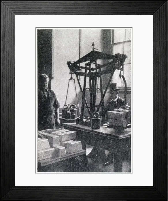 Framed Print : The Royal Mint - Metal Weighing Room 1902 Framed Print : The Royal Mint - Metal Weighing Room 1902