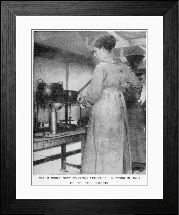 Framed Print : Vickers Munition Factory - Resin to Set Bullet 1915 Framed Print : Vickers Munition Factory - Resin to Set Bullet 1915