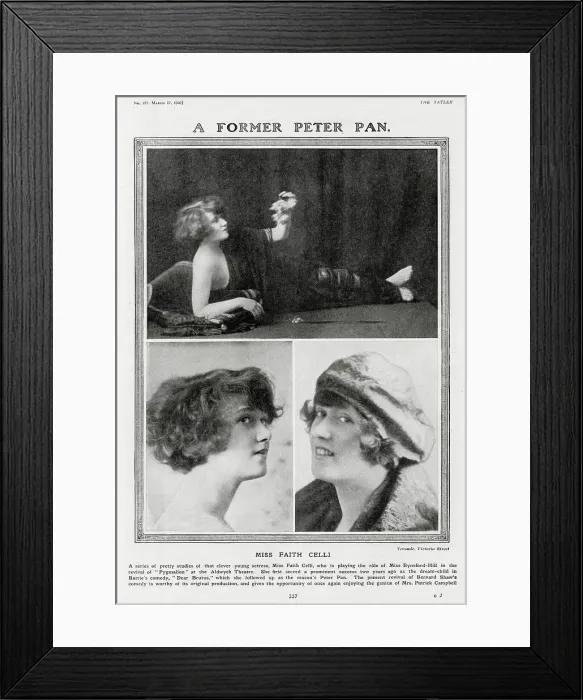 Framed Print : A former Peter Pan: Miss Faith Celli (Dorothy Faith Standing, 1888-1942), by Madame Yevonde. Date: 1920 Framed Print : A former Peter Pan: Miss Faith Celli (Dorothy Faith Standing, 1888-1942), by Madame Yevonde. Date: 1920
