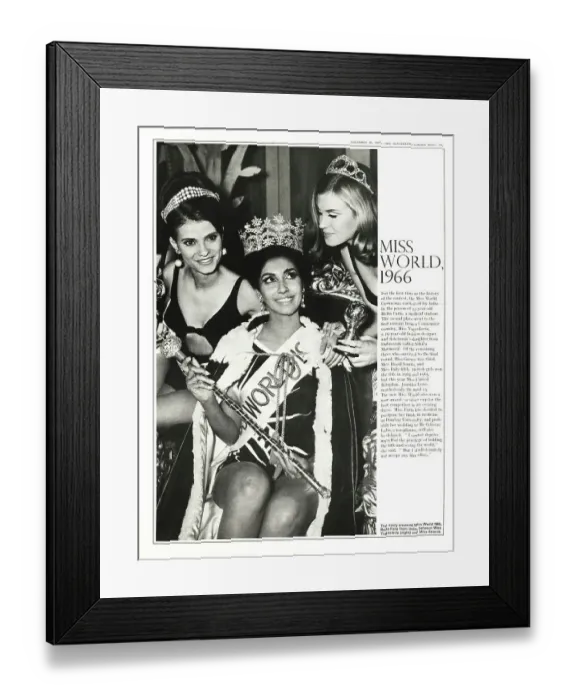 Framed Print : Winner of Miss World, Miss India - Reita Faria Framed Print : Winner of Miss World, Miss India - Reita Faria
