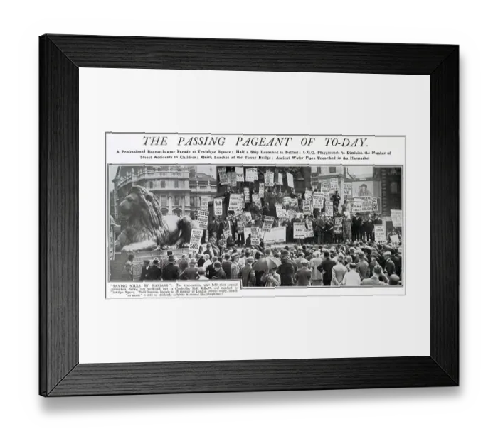 Framed Print : The Professional Banner-bearer Parade at Trafalgar Square Framed Print : The Professional Banner-bearer Parade at Trafalgar Square