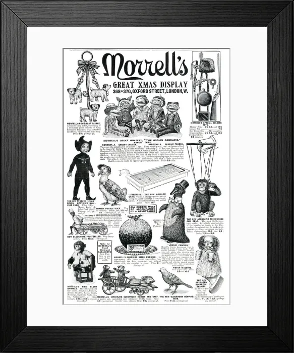 Framed Print : A selection of Christmas novelty gifts for children, shop at Oxford Street, London. Date: 1910 Framed Print : A selection of Christmas novelty gifts for children, shop at Oxford Street, London. Date: 1910