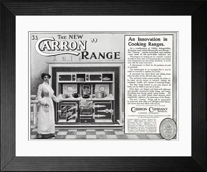 Framed Print : Advert for New Carron Company - Range 1910 Framed Print : Advert for New Carron Company - Range 1910