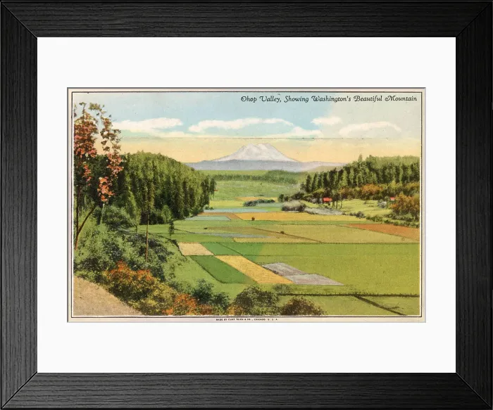 Framed Print : Ohop Valley, Washington, USA Date: 1929 Framed Print : Ohop Valley, Washington, USA Date: 1929