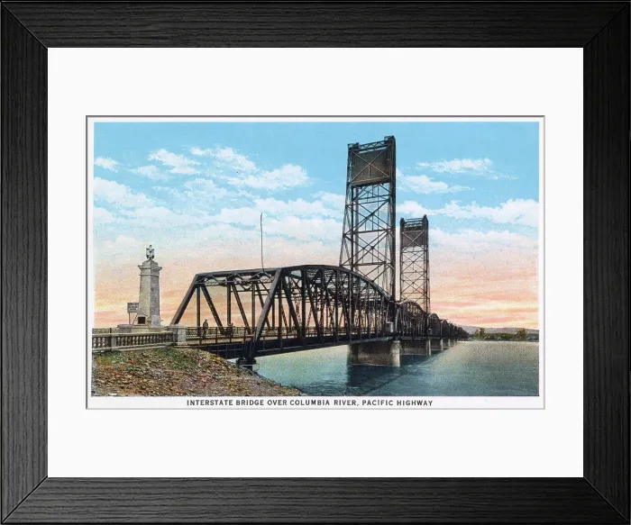 Framed Print : Interstate Bridge, Columbia River, Pacific Highway, USA Date: 1929 Framed Print : Interstate Bridge, Columbia River, Pacific Highway, USA Date: 1929