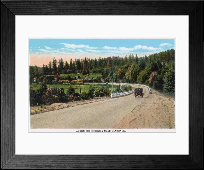 Framed Print : Road near Centralia, Washington, Pacific Highway, USA Date: 1929 Framed Print : Road near Centralia, Washington, Pacific Highway, USA Date: 1929