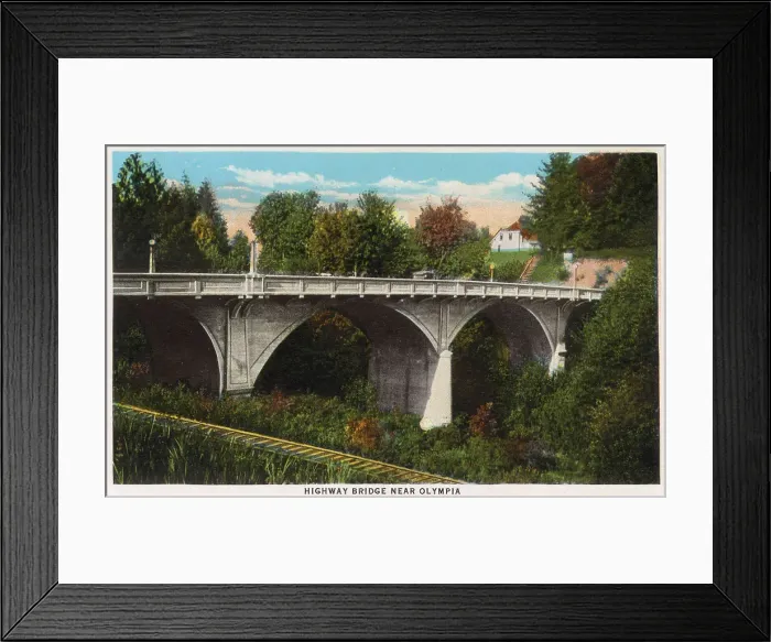 Framed Print : Bridge near Olympia, Washington, Pacific Highway, USA Date: 1929 Framed Print : Bridge near Olympia, Washington, Pacific Highway, USA Date: 1929