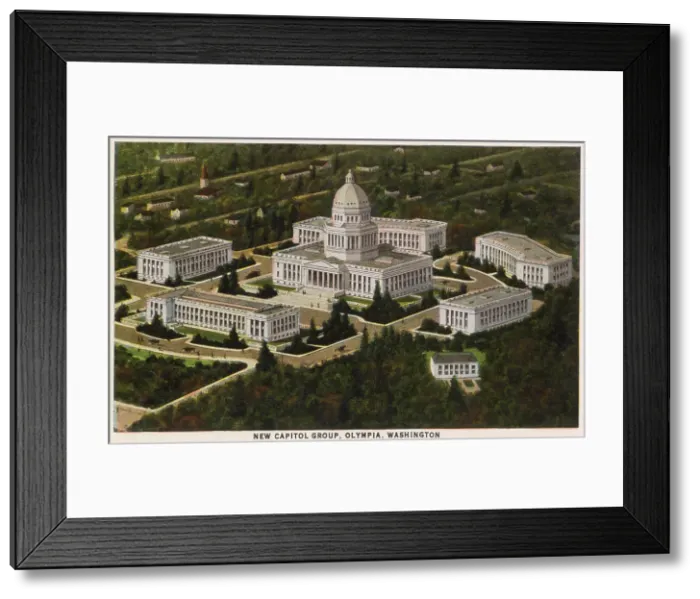 Framed Print : Aerial view of Capitol buildings, Olympia, Washington, USA Date: 1929 Framed Print : Aerial view of Capitol buildings, Olympia, Washington, USA Date: 1929