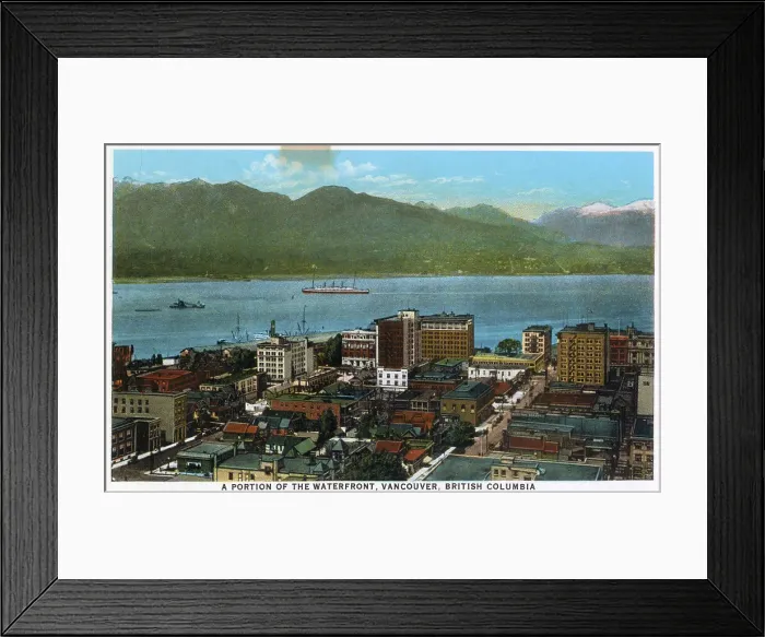 Framed Print : View of waterfront, Vancouver, British Columbia, Canada Date: 1929 Framed Print : View of waterfront, Vancouver, British Columbia, Canada Date: 1929