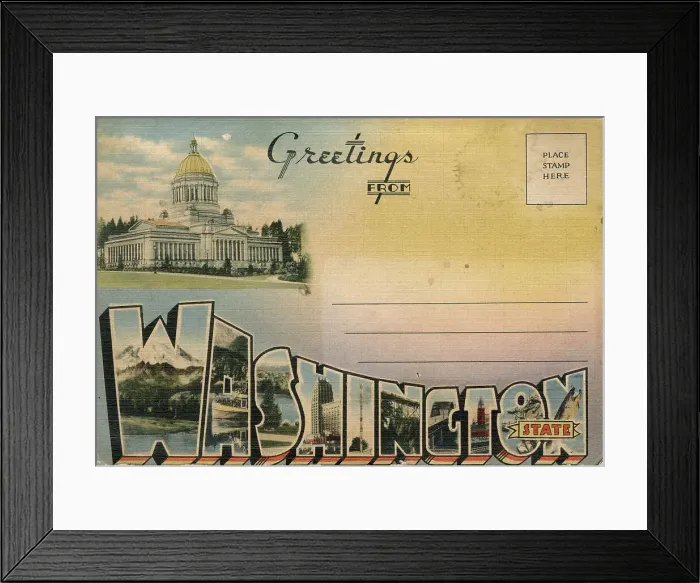 Framed Print : Washington State, USA Date: circa 1940 Framed Print : Washington State, USA Date: circa 1940