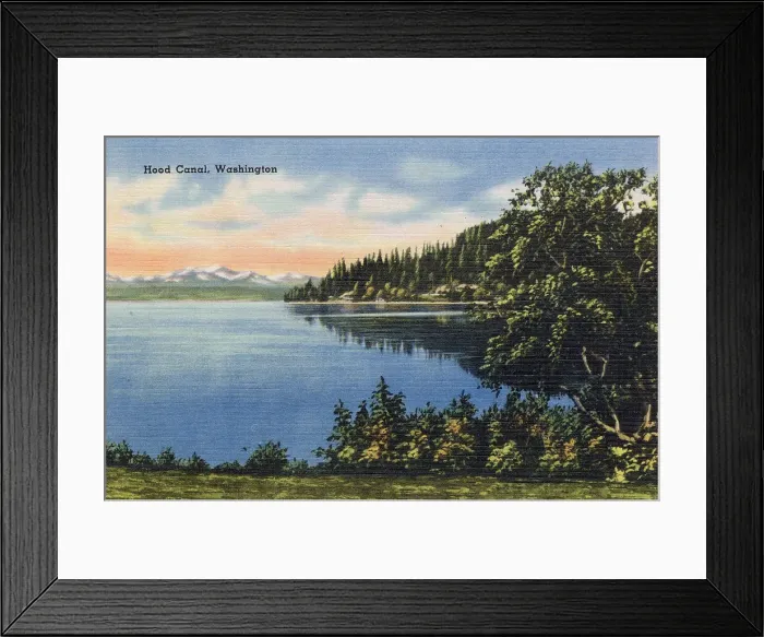 Framed Print : Hood Canal, Washington State, USA Date: circa 1940 Framed Print : Hood Canal, Washington State, USA Date: circa 1940