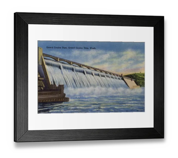 Framed Print : Grand Coulee Dam, Washington State, USA Date: circa 1940 Framed Print : Grand Coulee Dam, Washington State, USA Date: circa 1940