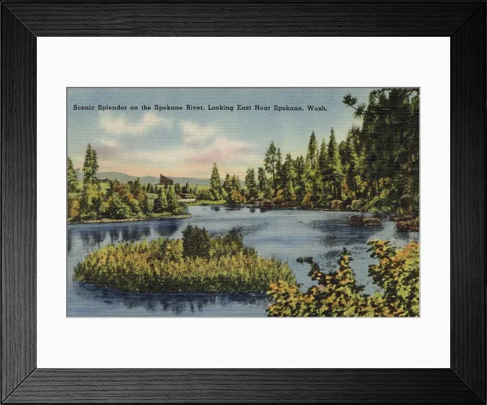 Framed Print : Spokane River, near Spokane (looking east), Washington State, USA Date: circa 1940 Framed Print : Spokane River, near Spokane (looking east), Washington State, USA Date: circa 1940