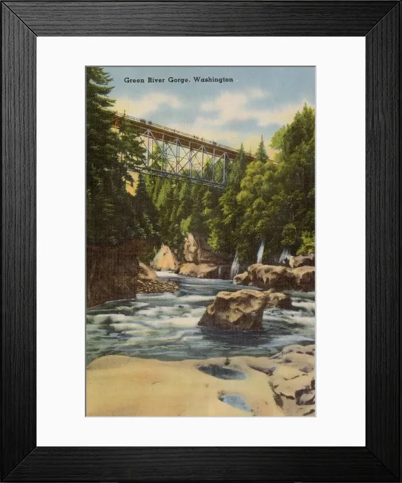 Framed Print : Green River Gorge, Washington State, USA Date: circa 1940 Framed Print : Green River Gorge, Washington State, USA Date: circa 1940