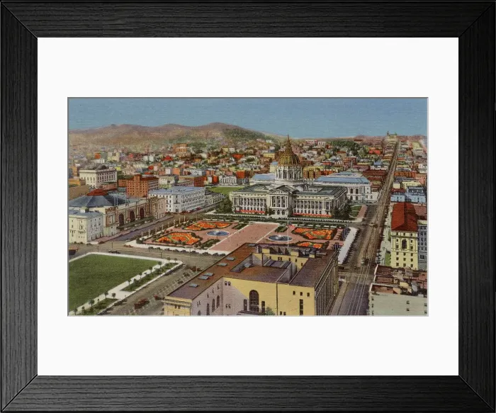 Framed Print : Civic Centre with City Hall, San Francisco, California, USA Date: 1936 Framed Print : Civic Centre with City Hall, San Francisco, California, USA Date: 1936