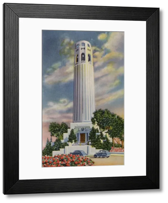 Framed Print : Coit Memorial, Telegraph Hill, San Francisco, California, USA Date: 1936 Framed Print : Coit Memorial, Telegraph Hill, San Francisco, California, USA Date: 1936