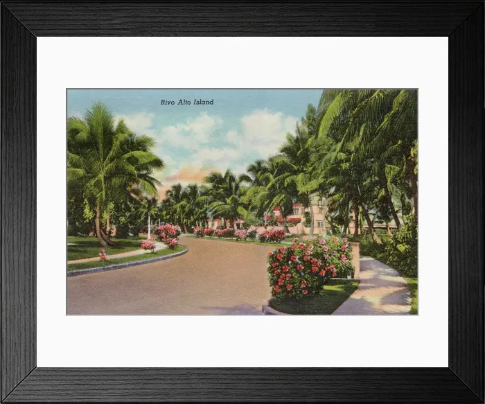 Framed Print : Rivo Alto Island, Miami Beach, Florida, USA Date: 1941 Framed Print : Rivo Alto Island, Miami Beach, Florida, USA Date: 1941