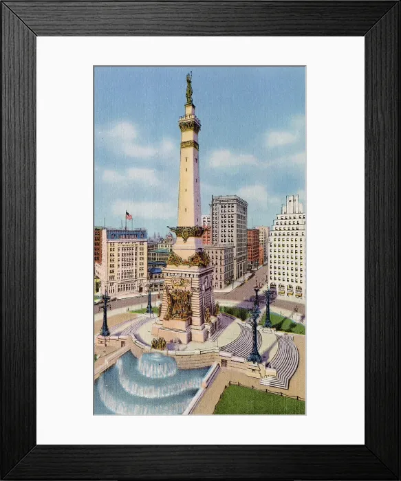 Framed Print : Street view with Soldiers and Sailors monument, Indianapolis, Indiana, USA Date: 1936 Framed Print : Street view with Soldiers and Sailors monument, Indianapolis, Indiana, USA Date: 1936