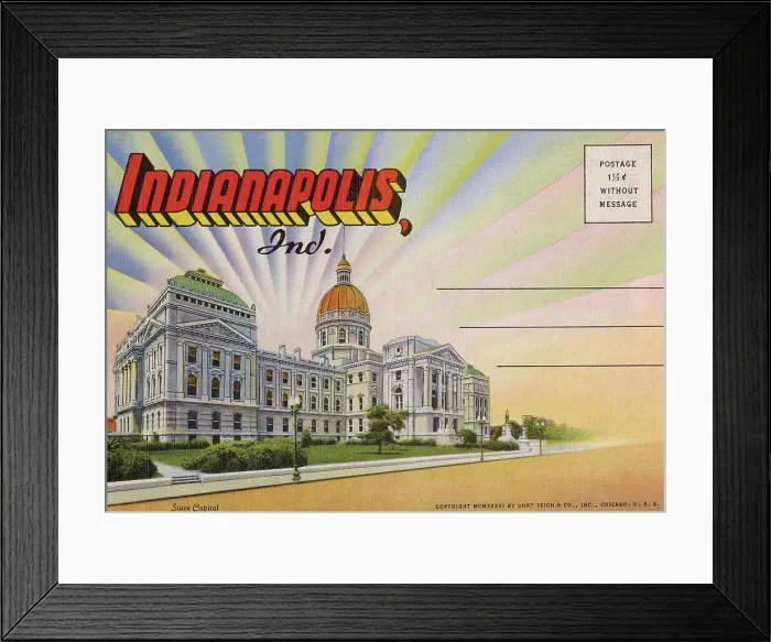 Framed Print : Indianapolis, Indiana, USA Date: 1936 Framed Print : Indianapolis, Indiana, USA Date: 1936