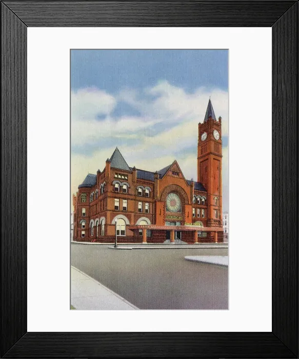Framed Print : Union Station, Indianapolis, Indiana, USA Date: 1936 Framed Print : Union Station, Indianapolis, Indiana, USA Date: 1936