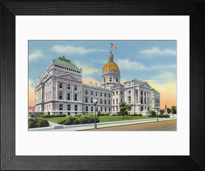Framed Print : State Capitol, Indianapolis, Indiana, USA Date: 1936 Framed Print : State Capitol, Indianapolis, Indiana, USA Date: 1936