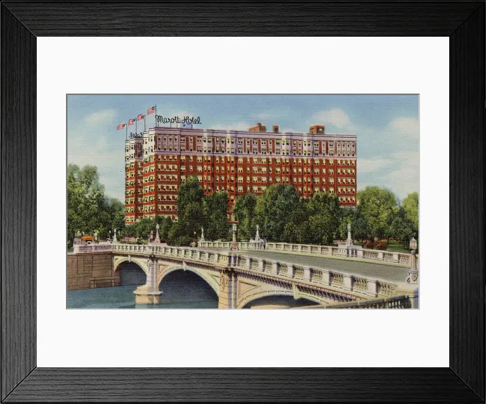 Framed Print : Marott Apartment Hotel, North Meridian at Fall Creek Boulevard, Indianapolis, Indiana, USA Date: 1936 Framed Print : Marott Apartment Hotel, North Meridian at Fall Creek Boulevard, Indianapolis, Indiana, USA Date: 1936