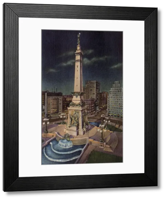 Framed Print : Night view of Soldiers and Sailors Monument, Indianapolis, Indiana, USA Date: 1936 Framed Print : Night view of Soldiers and Sailors Monument, Indianapolis, Indiana, USA Date: 1936