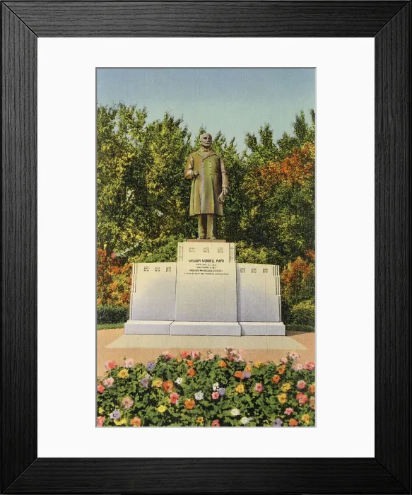 Framed Print : William Worrell Mayo statue, Mayo Park, Rochester, Minnesota, USA Date: 1934 Framed Print : William Worrell Mayo statue, Mayo Park, Rochester, Minnesota, USA Date: 1934