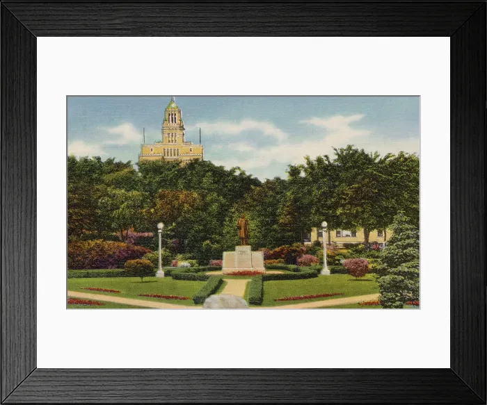 Framed Print : Mayo Park Gardens and Clinic, Rochester, Minnesota, USA Date: 1934 Framed Print : Mayo Park Gardens and Clinic, Rochester, Minnesota, USA Date: 1934
