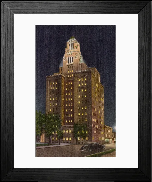 Framed Print : The Clinic by night, Rochester, Minnesota, USA Date: 1934 Framed Print : The Clinic by night, Rochester, Minnesota, USA Date: 1934