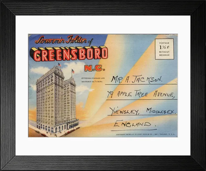 Framed Print : Greensboro, North Carolina, USA Date: 1943 Framed Print : Greensboro, North Carolina, USA Date: 1943