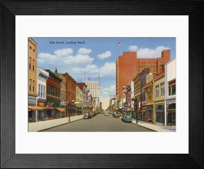 Framed Print : Elm Street (looking north), Greensboro, North Carolina, USA Date: 1943 Framed Print : Elm Street (looking north), Greensboro, North Carolina, USA Date: 1943