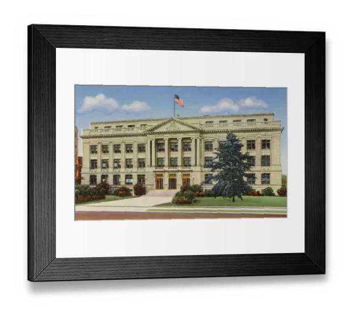 Framed Print : Guilford County Court House, Greensboro, North Carolina, USA Date: 1943 Framed Print : Guilford County Court House, Greensboro, North Carolina, USA Date: 1943