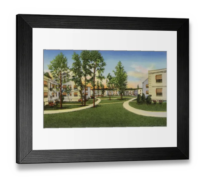 Framed Print : Country Club apartments, Greensboro, North Carolina, USA Date: 1943 Framed Print : Country Club apartments, Greensboro, North Carolina, USA Date: 1943